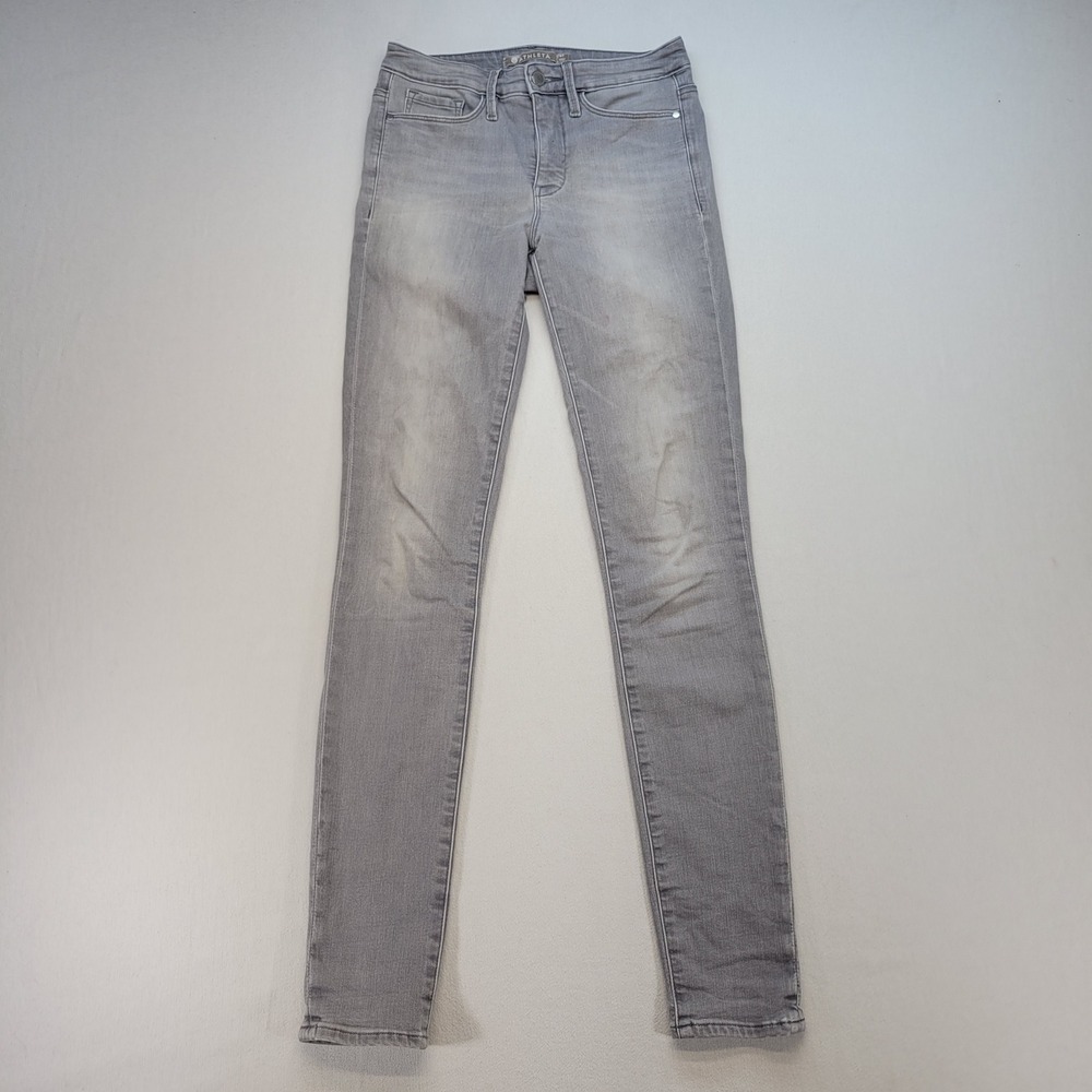 Athleta Sculptek Skinny Jeans Womens 4T Gray Performance Stretch Denim